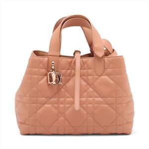 Christian Dior Cannage Toujours Leather Handbag Beige Tan Mitza